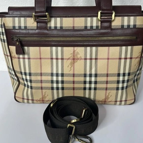 Burberry Haymarket PVC leather laptop bag - Picture 3 of 10